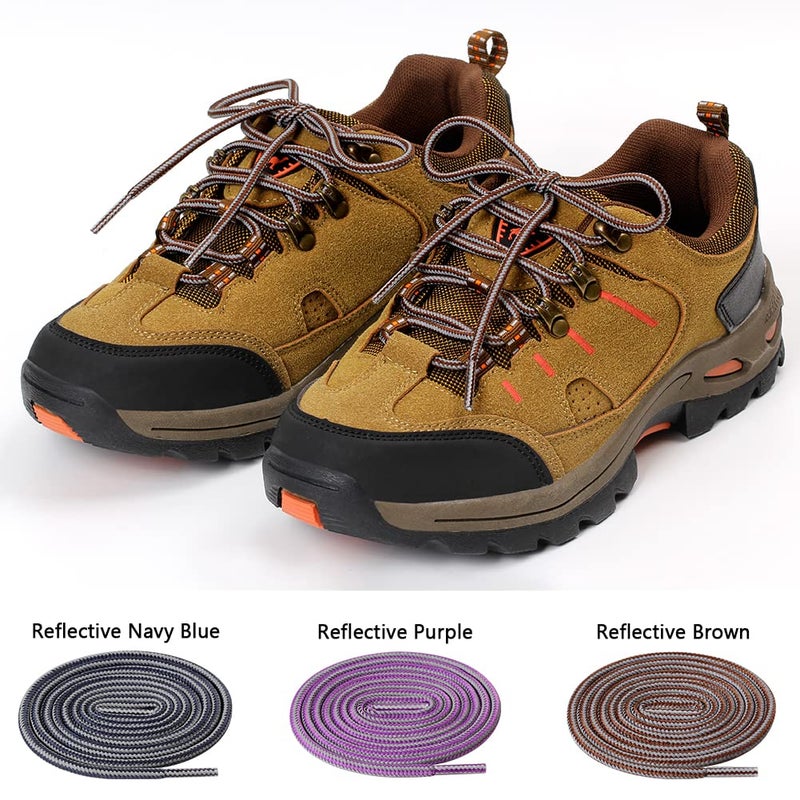 UpUGo 3 Pair Boot Shoe Laces, Round Shoelaces for Athletic Running Hiking Sneakers Shoes Boot - Image 3